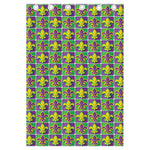 Mardi Gras Fleur De Lis Pattern Print Curtain