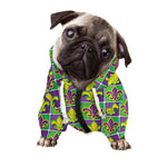 Mardi Gras Fleur De Lis Pattern Print Dog Zip Up Hoodie