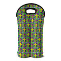 Mardi Gras Fleur De Lis Pattern Print Double Neoprene Wine Tote