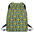Mardi Gras Fleur De Lis Pattern Print Drawstring Backpack