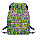 Mardi Gras Fleur De Lis Pattern Print Drawstring Backpack