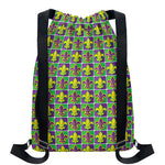 Mardi Gras Fleur De Lis Pattern Print Drawstring Backpack