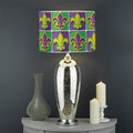 Mardi Gras Fleur De Lis Pattern Print Drum Lamp Shade