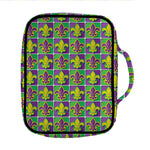 Mardi Gras Fleur De Lis Pattern Print Front Pocket Bible Bag
