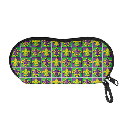 Mardi Gras Fleur De Lis Pattern Print Glasses Case