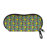 Mardi Gras Fleur De Lis Pattern Print Glasses Case