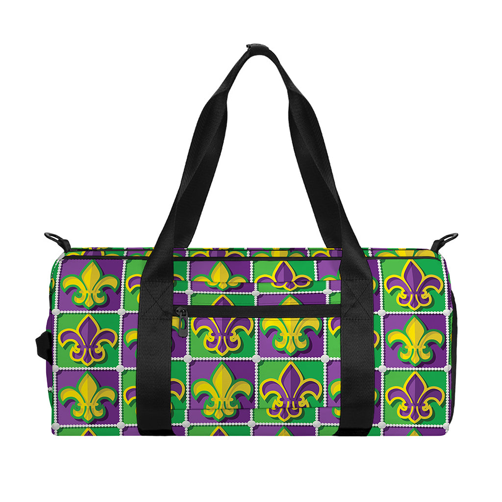 Mardi Gras Fleur De Lis Pattern Print Gym Bag