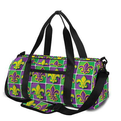Mardi Gras Fleur De Lis Pattern Print Gym Bag