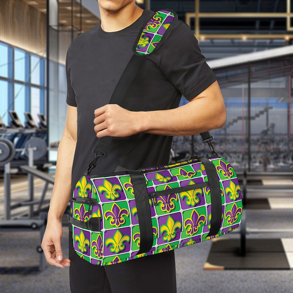 Mardi Gras Fleur De Lis Pattern Print Gym Bag