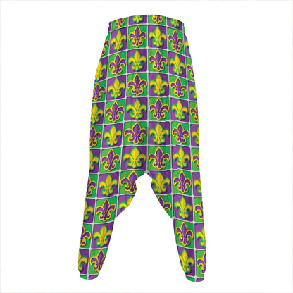 Mardi Gras Fleur De Lis Pattern Print Hammer Pants