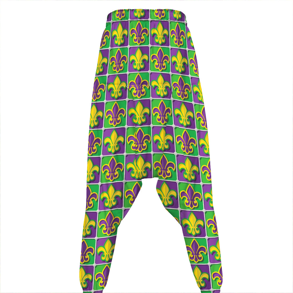 Mardi Gras Fleur De Lis Pattern Print Hammer Pants