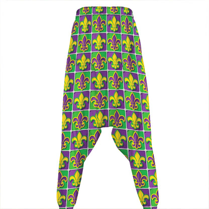 Mardi Gras Fleur De Lis Pattern Print Hammer Pants