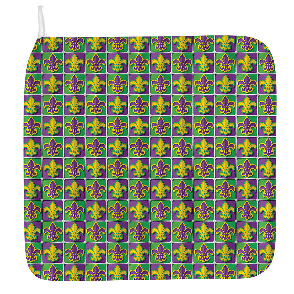 Mardi Gras Fleur De Lis Pattern Print Hand Towel