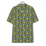 Mardi Gras Fleur De Lis Pattern Print Hawaiian Shirt