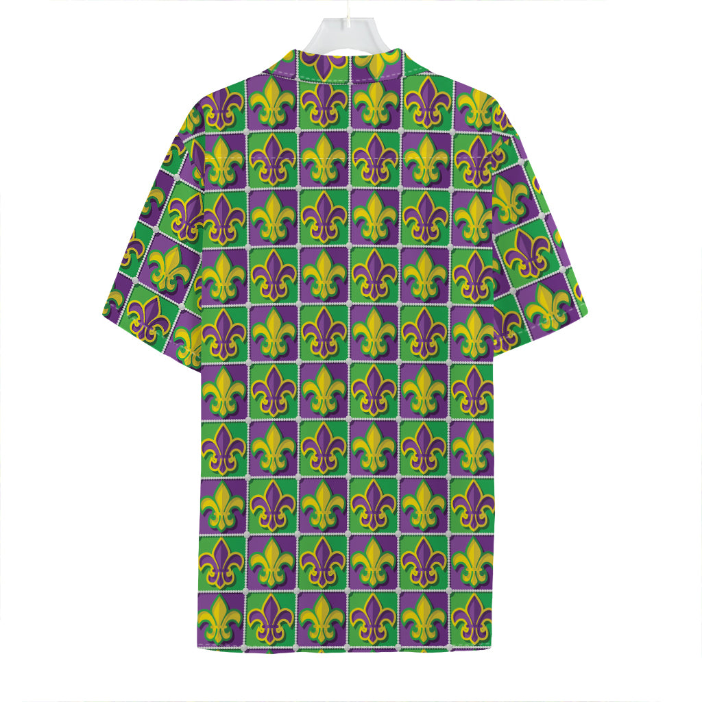 Mardi Gras Fleur De Lis Pattern Print Hawaiian Shirt