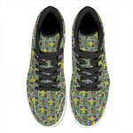 Mardi Gras Fleur De Lis Pattern Print High Top Leather Sneakers