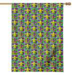 Mardi Gras Fleur De Lis Pattern Print House Flag