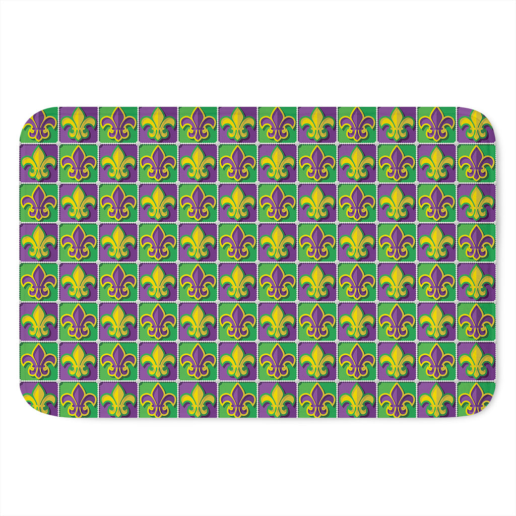 Mardi Gras Fleur De Lis Pattern Print Indoor Door Mat