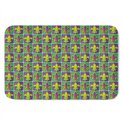 Mardi Gras Fleur De Lis Pattern Print Indoor Door Mat
