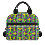 Mardi Gras Fleur De Lis Pattern Print Insulated Lunch Bag