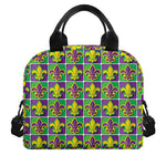 Mardi Gras Fleur De Lis Pattern Print Insulated Lunch Bag