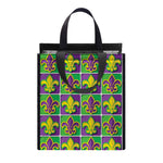 Mardi Gras Fleur De Lis Pattern Print Insulated Lunch Tote