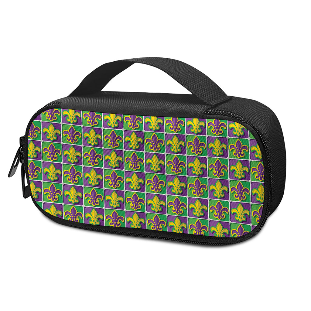 Mardi Gras Fleur De Lis Pattern Print Insulin Cooler Travel Case