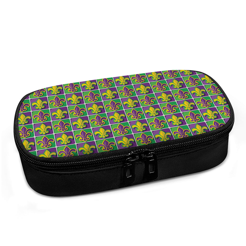 Mardi Gras Fleur De Lis Pattern Print Insulin Cooler Travel Case