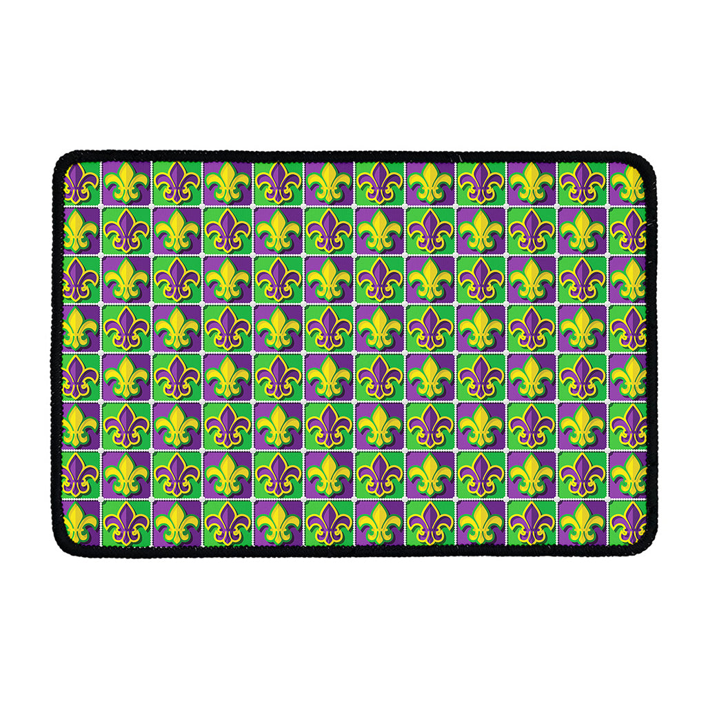 Mardi Gras Fleur De Lis Pattern Print Kitchen Mat