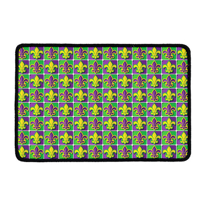 Mardi Gras Fleur De Lis Pattern Print Kitchen Mat