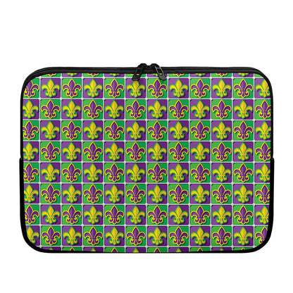 Mardi Gras Fleur De Lis Pattern Print Laptop Sleeve