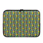 Mardi Gras Fleur De Lis Pattern Print Laptop Sleeve