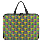 Mardi Gras Fleur De Lis Pattern Print Laptop Sleeve With Handle