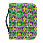 Mardi Gras Fleur De Lis Pattern Print Leather Bible Cover