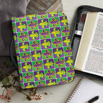 Mardi Gras Fleur De Lis Pattern Print Leather Bible Cover