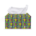 Mardi Gras Fleur De Lis Pattern Print Leather Tissue Box Cover