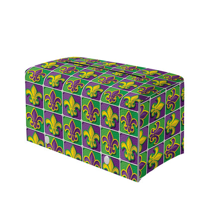 Mardi Gras Fleur De Lis Pattern Print Leather Tissue Box Cover