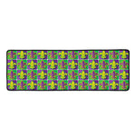 Mardi Gras Fleur De Lis Pattern Print Long Kitchen Mat