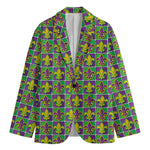 Mardi Gras Fleur De Lis Pattern Print Men's Blazer
