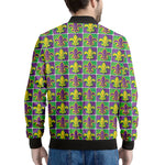 Mardi Gras Fleur De Lis Pattern Print Men's Bomber Jacket