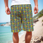 Mardi Gras Fleur De Lis Pattern Print Men's Cargo Shorts