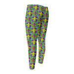Mardi Gras Fleur De Lis Pattern Print Men's Compression Pants
