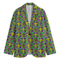 Mardi Gras Fleur De Lis Pattern Print Men's Cotton Blazer