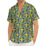 Mardi Gras Fleur De Lis Pattern Print Men's Deep V-Neck Shirt