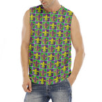 Mardi Gras Fleur De Lis Pattern Print Men's Fitness Tank Top