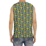 Mardi Gras Fleur De Lis Pattern Print Men's Fitness Tank Top