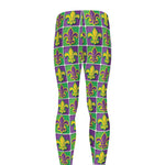 Mardi Gras Fleur De Lis Pattern Print Men's leggings