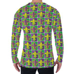 Mardi Gras Fleur De Lis Pattern Print Men's Long Sleeve T-Shirt