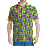 Mardi Gras Fleur De Lis Pattern Print Men's Polo Shirt