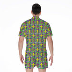 Mardi Gras Fleur De Lis Pattern Print Men's Rompers